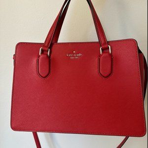 Kate Spade Laurel Way Reese Saffiano Leather Crossbody Satchel in Candied Cherry